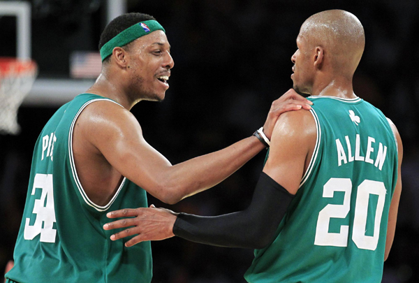 NBA：雷•阿倫三分破紀(jì)錄 綠衫軍苦勝湖人扳平總分